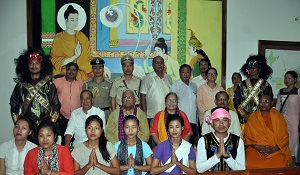 The Governor of Arunachal Pradesh Shri P.B. Acharya and States First Lady Smt Kavita Acharya in the Tai-Khamti Singpho Museum cum Research Centre, Chongkham, Namsai District on 6th August 2017.